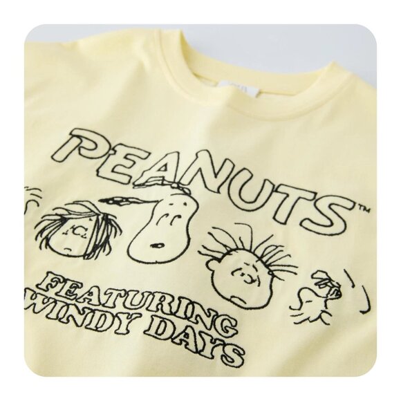 ZARA x Peanuts KIDS TSHIRT SZ 8-9 Yellow Snoopy Woodstock Linus Charlie Brown - Picture 3 of 6